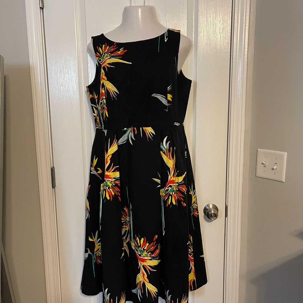 Eva Mendes Floral Linen Blend Dress